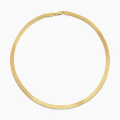 Herringbone Engraved Slim Chain Necklace - Gold Vermeil
