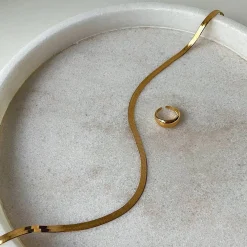 Herringbone Slim Chain Necklace - Gold Vermeil