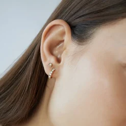 Hoops Earrings - Gold Plating with Cubic Zirconia