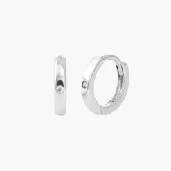Huggie Hoop Earrings - Silver