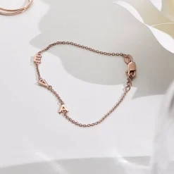 Inez Initial Bracelet/anklet - Rose Gold Vermeil