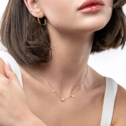 Inez Initial Necklace With 0.3 ct Premium Diamond - Gold Vermeil