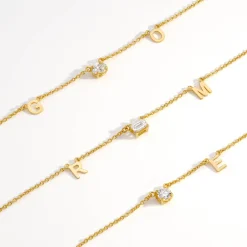 Inez Initial Necklace With 0.3 ct Premium Diamond - Gold Vermeil