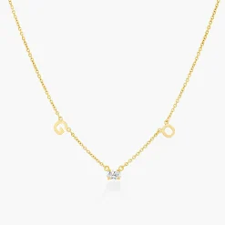 Inez Initial Necklace With 0.3 ct Premium Diamond - Gold Vermeil