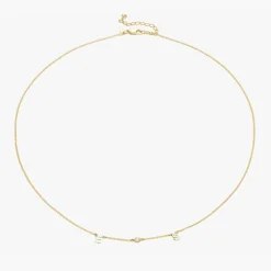 Inez Initial Necklace with Diamonds - Gold Plated