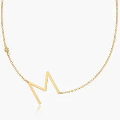 Initial Necklace with Diamond - Gold Vermeil