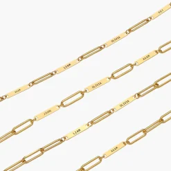 Ivy Name Paperclip Chain Necklace - Gold Vermeil