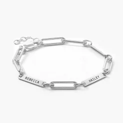 Ivy Name Paperclip Chain Bracelet - Silver