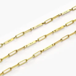 Ivy Name Paperclip Chain Bracelet with Diamonds - Gold Vermeil