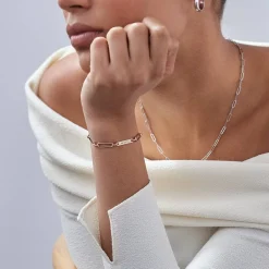 Ivy Name Paperclip Chain Bracelet - Rose Gold Vermeil