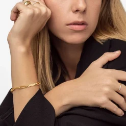 Ivy Name Paperclip Chain Bracelet - 14k Solid Gold