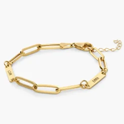 Ivy Name Paperclip Chain Bracelet - 14k Solid Gold