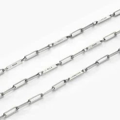 Ivy Name Paperclip Chain Bracelet with Diamonds - Silver