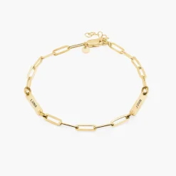 Ivy Name Paperclip Chain Anklet - Gold Vermeil
