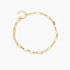 Ivy Name Paperclip Chain Anklet - Gold Vermeil