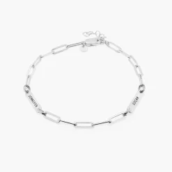 Ivy Name Paperclip Chain Anklet - Silver