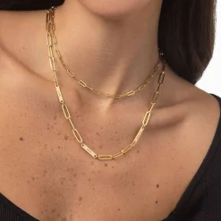 Ivy Name Paperclip Chain Necklace - 14k Solid Gold