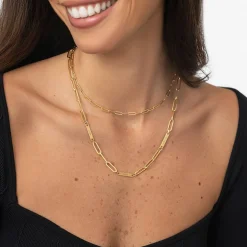 Ivy Name Paperclip Chain Necklace - 14k Solid Gold