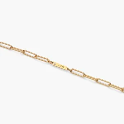 Ivy Name Paperclip Chain Necklace with Diamond - Gold Vermeil