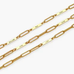 Ivy Name Paperclip Chain Bracelet - Gold Vermeil