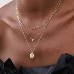 Juno Diamond Necklace - Rose Gold Plating