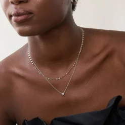 Juno Diamond Necklace - Silver