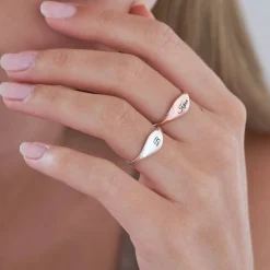 Kara Custom Name Ring - Silver