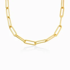 Large Paperclip Chain Necklace - Gold Vermeil