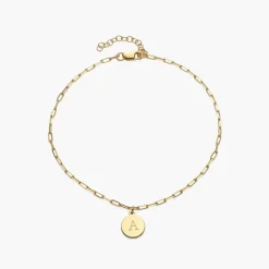 Lilian Initial Anklet Chain - Gold Vermeil