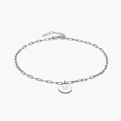 Lilian Initial Anklet Chain - Silver