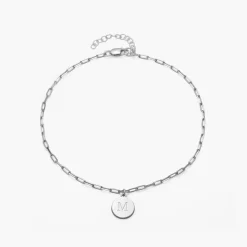 Lilian Initial Anklet Chain - Silver