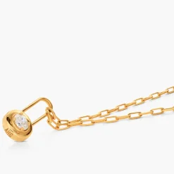 Lock & Luna charm with Oval cut Moissanite - Gold Vermeil