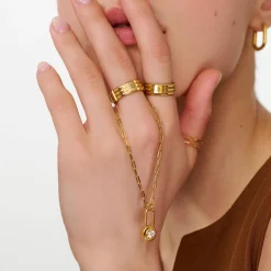 Lock & Luna charm with Round cut Diamond- Gold Vermeil