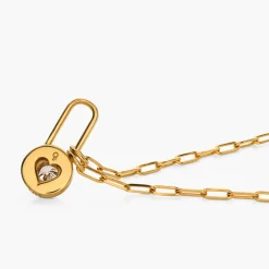 Lock & Luna charm with Round cut Diamond- Gold Vermeil