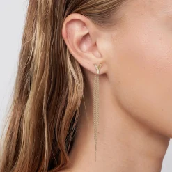 Long Tassel with Diamond Initials - Gold Vermeil