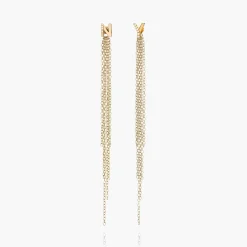 Long Tassel with Diamond Initials - 14k Solid Gold