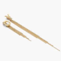 Long Tassel with Diamond Initials - 14k Solid Gold