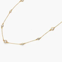 Love Spray Multi Diamond Necklace - Gold Vermeil