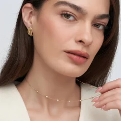 Love Spray Multi Diamond Necklace - Gold Vermeil