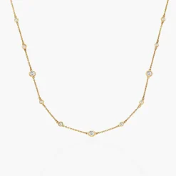 Love Spray Multi Diamond Necklace - Gold Vermeil