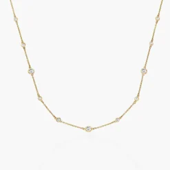 Love Spray Multi Diamond Necklace - 14k Solid Gold