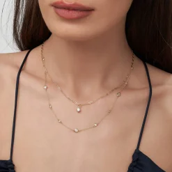 Love Spray Multi Diamond Necklace - 14k Solid Gold