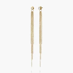 Mimosa Long Tassel Single Stud with 0.05 CT Diamond - Gold Vermeil