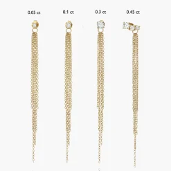 Mimosa Long Tassel Single Stud with 0.05 CT Diamond - Gold Vermeil