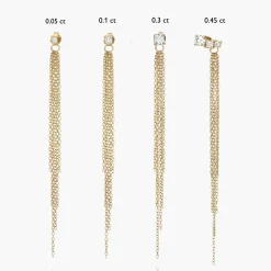 Mimosa Long Tassel Stud with 0.1 CT Diamond - Gold Vermeil