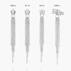 Mimosa Long Tassel Stud with 0.05 CT Diamond - Silver