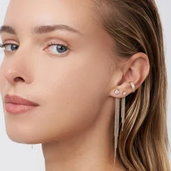 Mimosa Long Tassel Stud with 0.3 CT Diamond - Gold Vermeil