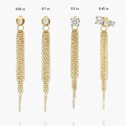 Mimosa Short Tassel Stud with 0.1 CT Diamond - Gold Vermeil