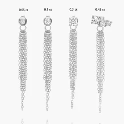 Mimosa Short Tassel Stud with 0.05 CT Diamond - Silver