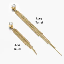 Mimosa Short Tassel Stud with 0.3 CT Diamond - Gold Vermeil